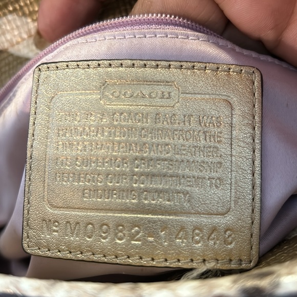 Coach Straw and Snake accented Satchel - Picture 12 of 13